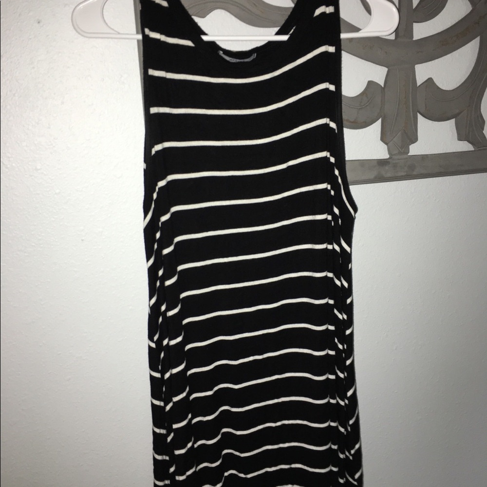 black and white stripped dress